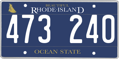 RI license plate 473240