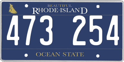 RI license plate 473254