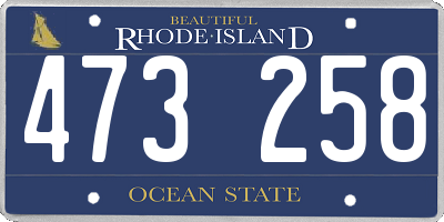 RI license plate 473258