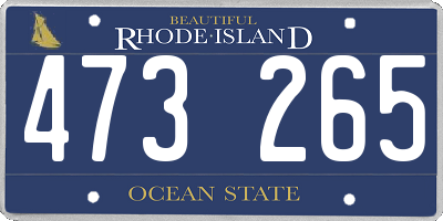 RI license plate 473265