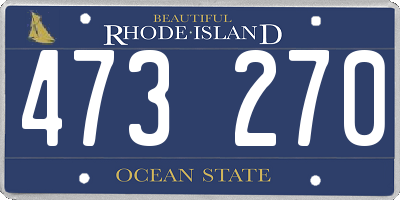 RI license plate 473270