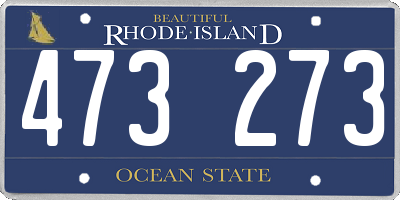 RI license plate 473273