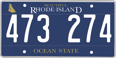 RI license plate 473274