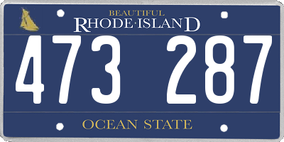 RI license plate 473287