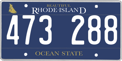 RI license plate 473288