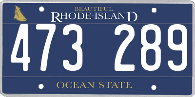 RI license plate 473289