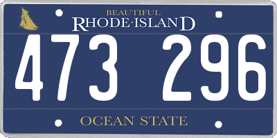 RI license plate 473296