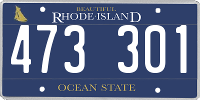 RI license plate 473301