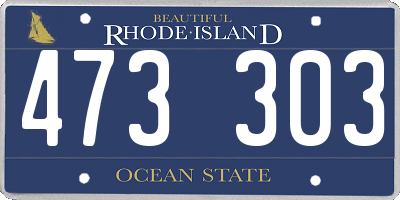 RI license plate 473303