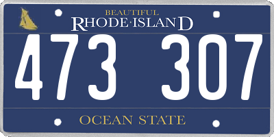 RI license plate 473307
