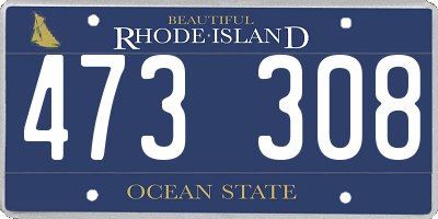 RI license plate 473308