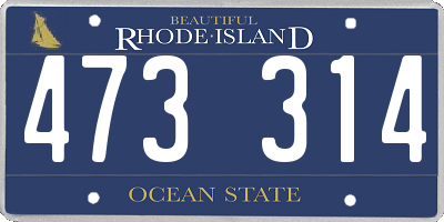 RI license plate 473314