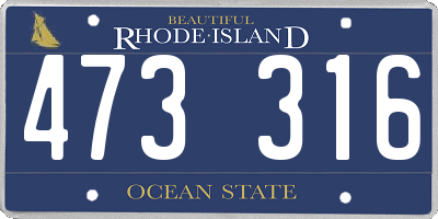 RI license plate 473316