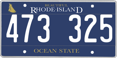 RI license plate 473325