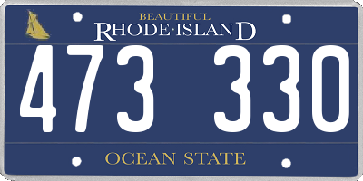 RI license plate 473330
