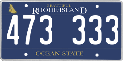 RI license plate 473333