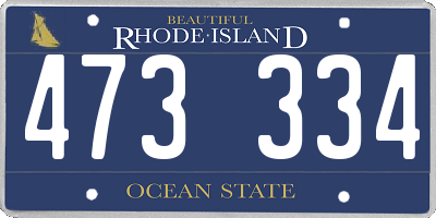 RI license plate 473334