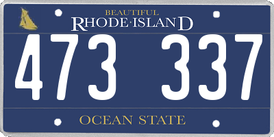 RI license plate 473337