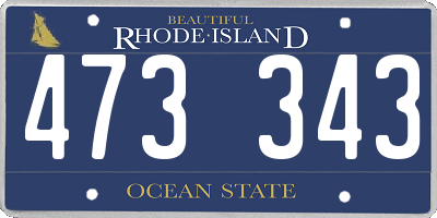 RI license plate 473343