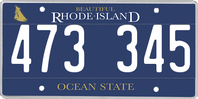 RI license plate 473345