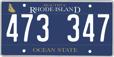 RI license plate 473347