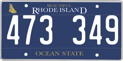 RI license plate 473349