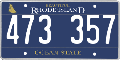RI license plate 473357