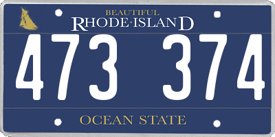 RI license plate 473374