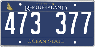 RI license plate 473377