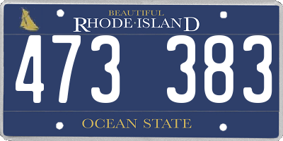 RI license plate 473383