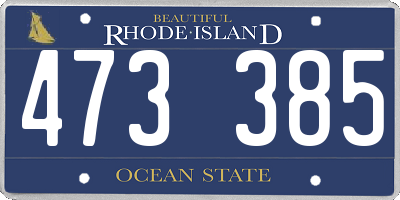RI license plate 473385
