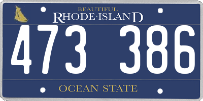 RI license plate 473386