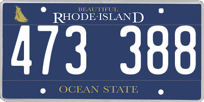 RI license plate 473388