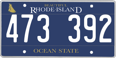 RI license plate 473392