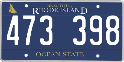 RI license plate 473398