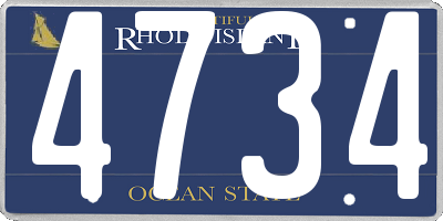 RI license plate 4734