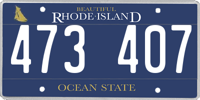 RI license plate 473407