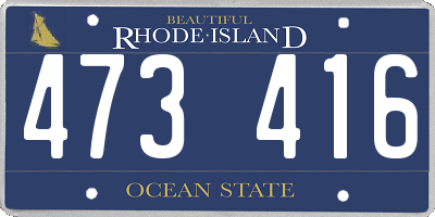 RI license plate 473416