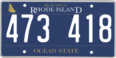 RI license plate 473418