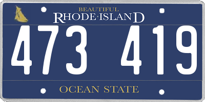 RI license plate 473419
