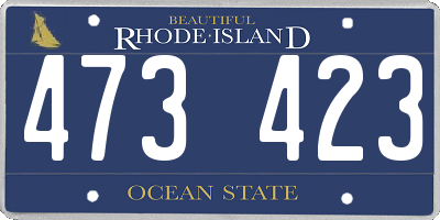 RI license plate 473423