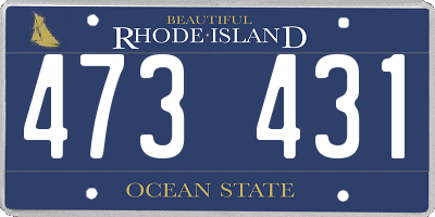 RI license plate 473431