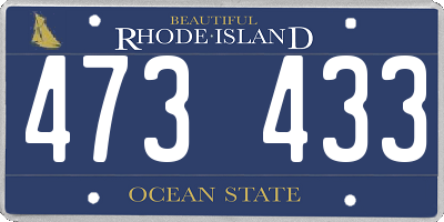 RI license plate 473433