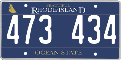RI license plate 473434