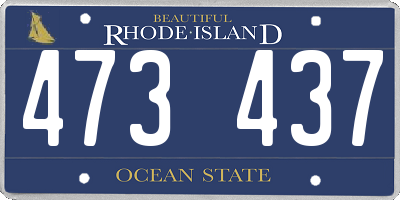 RI license plate 473437