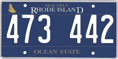 RI license plate 473442