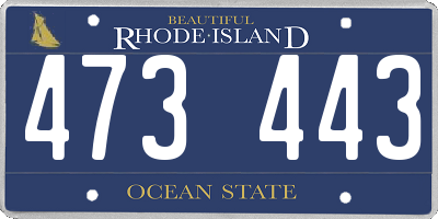 RI license plate 473443