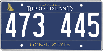 RI license plate 473445