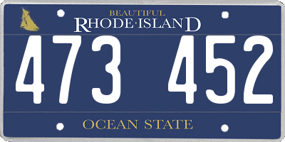 RI license plate 473452
