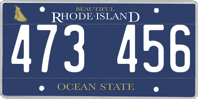 RI license plate 473456